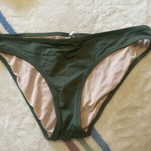 Madewell olive green swim bottom.